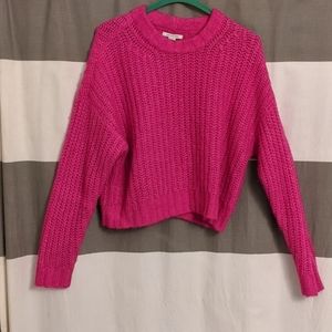 hot pink chunky sweater